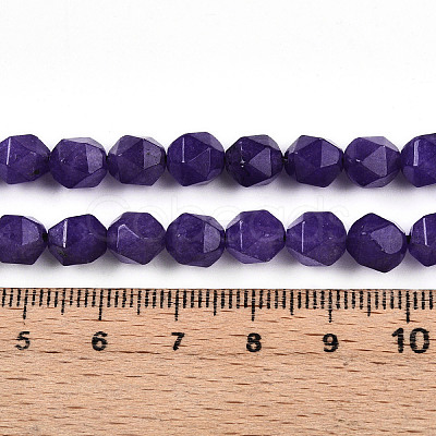 Dyed Natural White Jade Beads Strands G-T139-8mm-46M-1