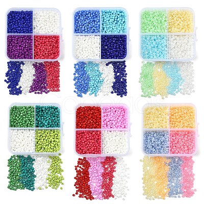 72G 4 Colors Glass Seed Beads SEED-YW0002-75B-1