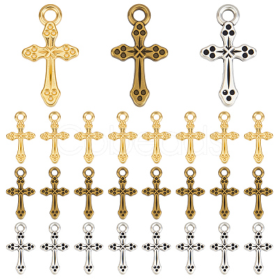 150Pcs 3 Colors Tibetan Style Alloy Pendants FIND-ME0001-57-1