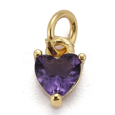 Brass Micro Pave Cubic Zirconia Charms KK-P192-08-G03-1
