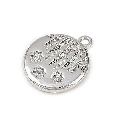 Brass Micro Pave Clear Cubic Zirconia Pendants KK-L238-29P-1