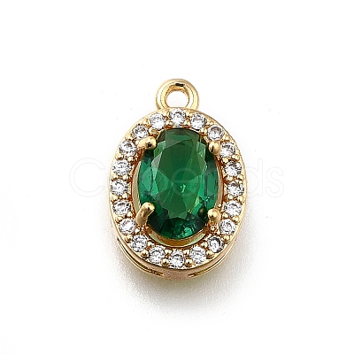 Brass Micro Pave Cubic Zirconia Pendants KK-D312-09G-05-1