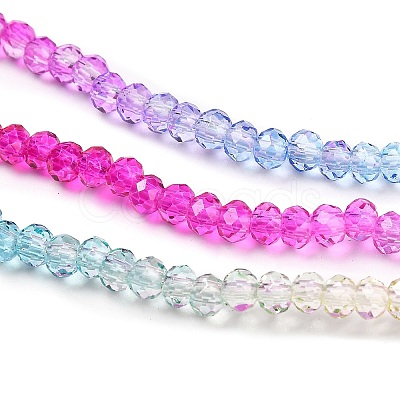 Transparent Painted Glass Beads Strands X1-DGLA-A034-T1mm-A14-1