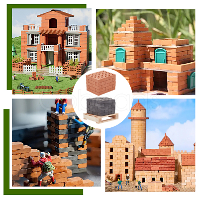 2 Colors Polymer Clay Mini Wall Bricks AJEW-OC0005-03B-1