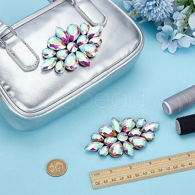 2Pcs Flower Glass Rhinestone Costume Accessories FIND-FG0004-81C-1