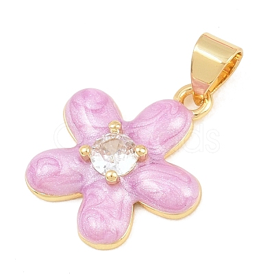 Brass Micro Pave Clear Cubic Zirconia Pendants KK-C170-26G-1