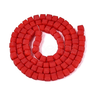 Opaque Frosted Glass Beads Strands GLAA-N072-01A-B05-1