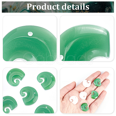 60Pcs 2 Colors Imitation Jade Glass Pendants GLAA-PH0001-96-1