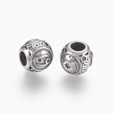 316 Surgical Stainless Steel European Beads STAS-F195-128P-08-1