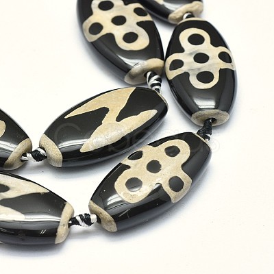 Tibetan Style Lightning & 5-Eye dZi Beads Strands TDZI-O003-35-1