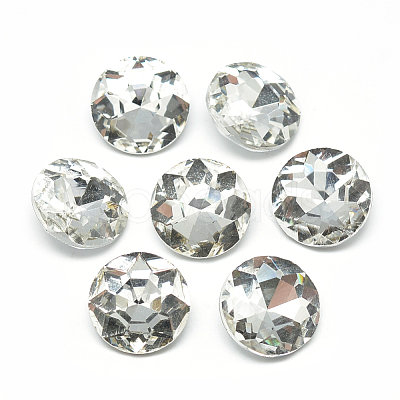 Pointed Back Glass Rhinestone Cabochons RGLA-T029-12mm-1