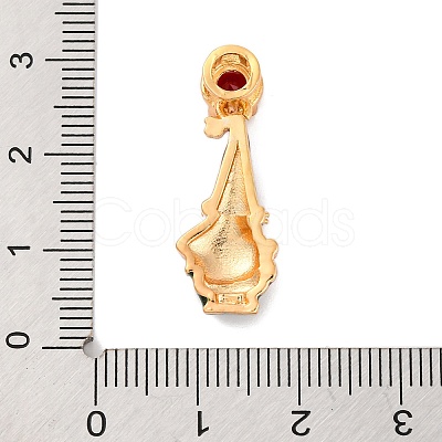Christmas Theme Brass Micro Pave Cubic Zirconia Pendants KK-C076-27G-01-1