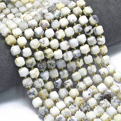 Natural White African Opal Beads Strands G-K389-A35-01-1