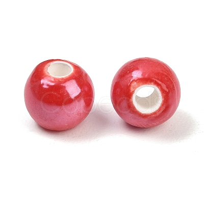 Glazed Porcelain Round Beads PORC-S489-8mm-14-1