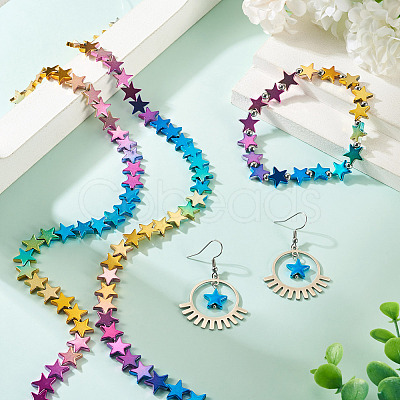 2 Strands Gradient Color Electroplated Synthetic Non-magnetic Hematite Beads Strands G-TA0002-86C-1