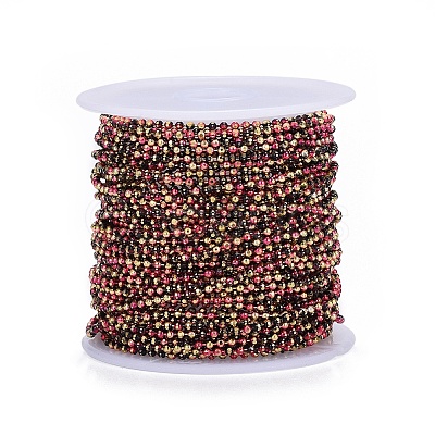 Electroplated Brass Faceted Ball Chains KK-G358-B09-1