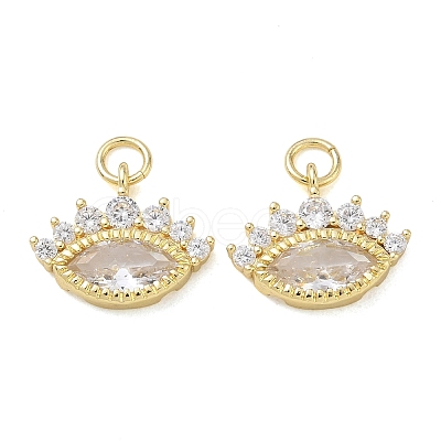 Brass Micro Pave Clear Cubic Zirconia Pendants CU-CBA280C-07G-1