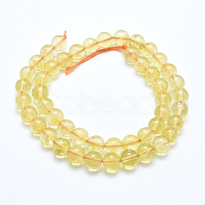 Natural Citrine Beads Strands X-G-E483-13-8mm-1