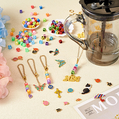 DIY Letter & Number Charms Accessories for Cup Handle Making Kit DIY-TA0009-52-1