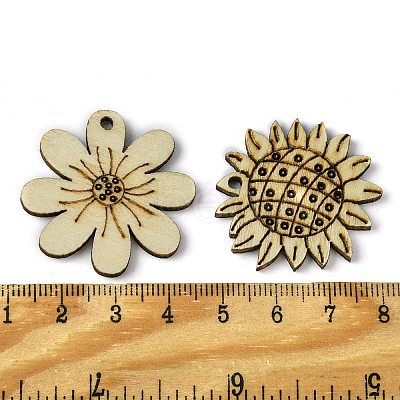100 Pcs Wood Pendants X1-WOOD-G020-10-1