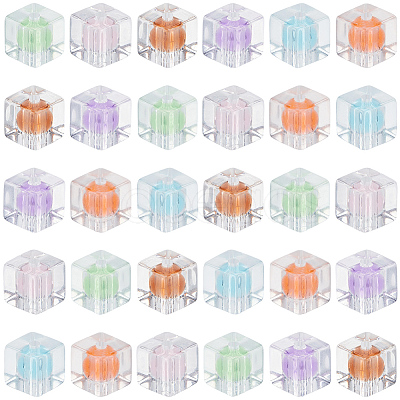 80Pcs Transparent Acrylic Beads OACR-SC0003-01-1
