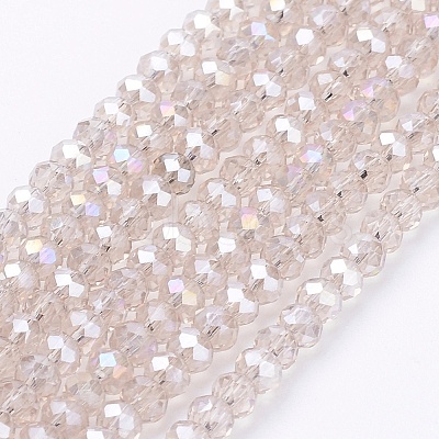 Electroplate Glass Beads Strands EGLA-F003-C13-1