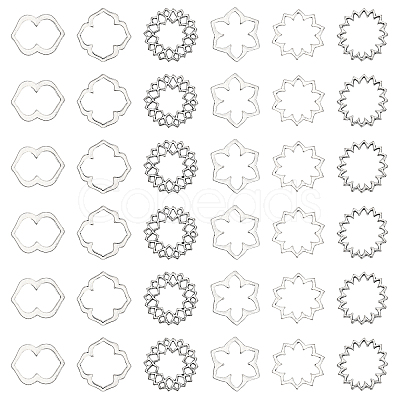 120Pcs 6 Styles Tibetan Style Alloy Linking Rings FIND-CA0007-42-1