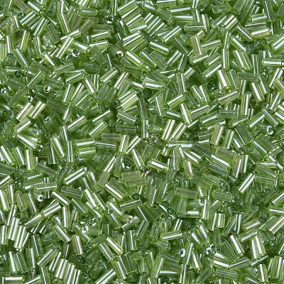 Transparent Colours Luster Glass Bugle Beads SEED-N005-001-A01-1