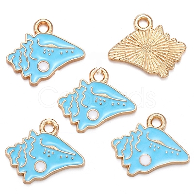 Sea Animal Alloy Enamel Pendants PW-WGE87A6-14-1