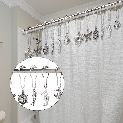 SUPERFINDINGS 12Pcs Iron Shower Curtain Rings for Bathroom AJEW-FH0003-37AS-1