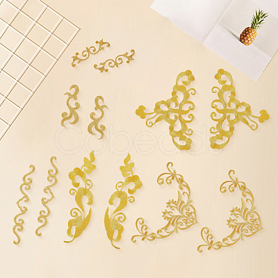 12Pcs 6 Styles Polyester Clothing Patches PATC-GF0001-89A-1