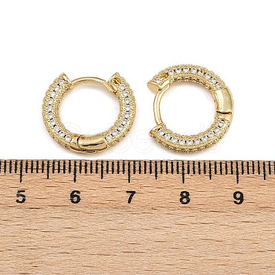 Brass Micro Pave Clear Cubic Zirconia Hoop Earrings EJEW-L275-06G-1