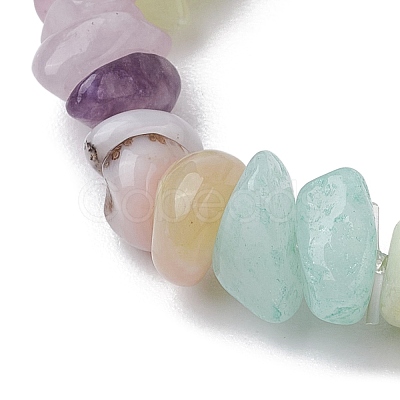 Natural Gemstone Chip Stretch Bracelets for Women BJEW-JB11019-02-1