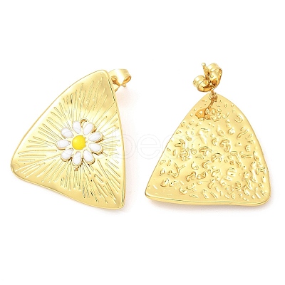 304 Stainless Steel Enamel Stud Earrings for Women EJEW-U037-01G-1