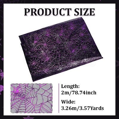 Halloween Theme Polyester Mesh Fabric DIY-WH0661-37B-1