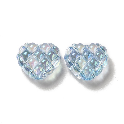 Transparent Acrylic Waffle Beads OACR-E016-01E-1