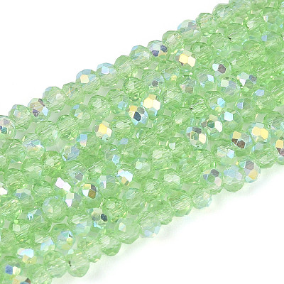 AB Color Plated Transparent Glass Rondelle Beads Strands EGLA-T029-2mm-10E-1
