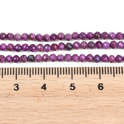 Heated Natural Sugilite Beads Strands G-B193-B01-3mm-1