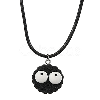 Cartoon Cookies Resin Pendant Necklaces NJEW-JN04553-1