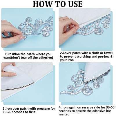 5Pairs Embroidery Thread Clothing Patches PATC-GF0001-97B-1