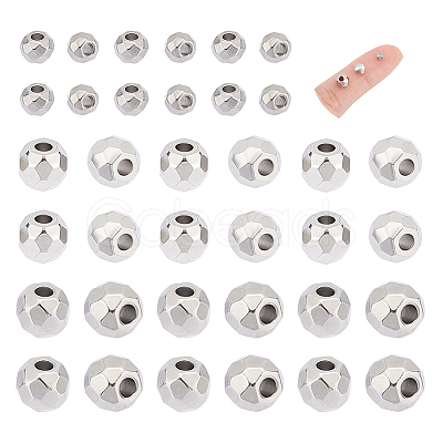 36Pcs 3 Style 201 Stainless Steel Beads STAS-UN0045-50-1