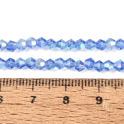 AB Color Plated Transparent Glass Beads Strands GLAA-G127-01-01P-1
