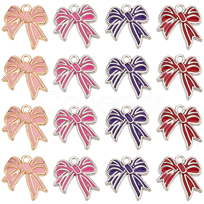40Pcs 4 Colors Alloy Enamel Pendants FIND-SC0013-85-1