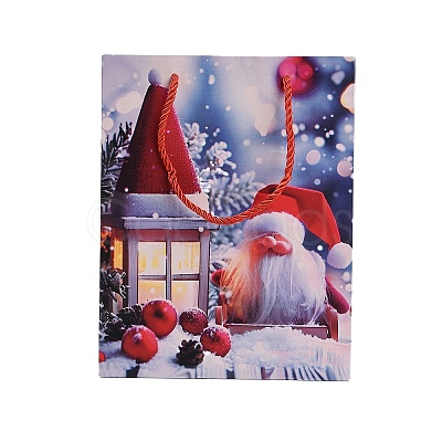 Christmas Paper Gnome Printed Tote Bags ABAG-P015-01B-1