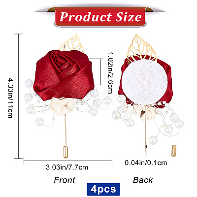 Rose Ribbon Brooch JEWB-WH0010-12B-1