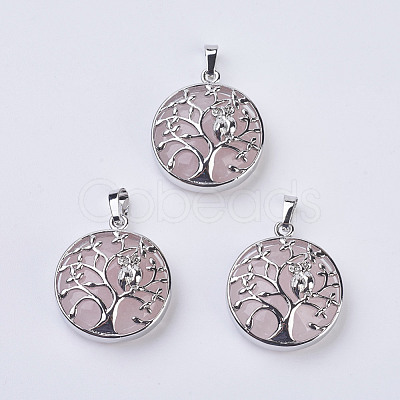 Natural Rose Quartz Pendants G-K234-E11-1