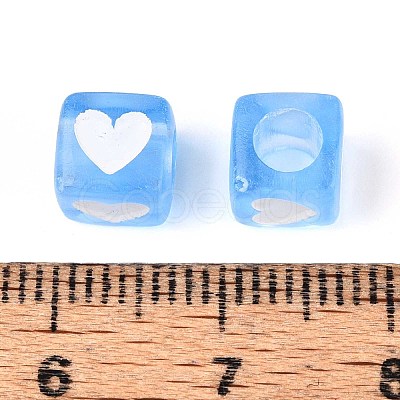 Spray Painted Transparent Acrylic Beads OACR-N140-02A-1