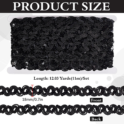 11M Polyester Paillette Ribbons OCOR-WH0078-281A-1