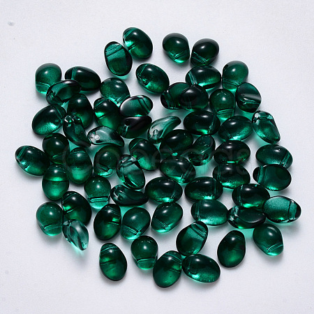 Spray Painted Imitation Jade Glass Charms GLAA-R211-05-J08-1