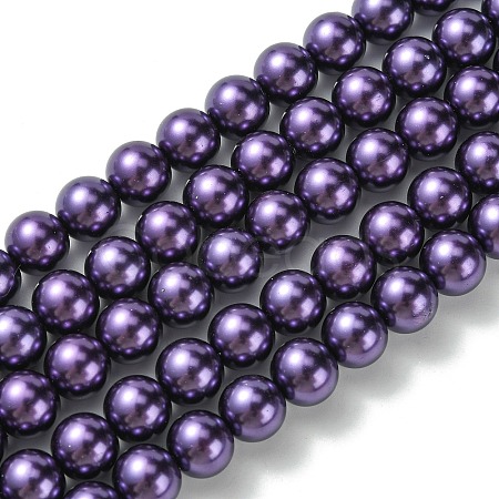 Eco-Friendly Dyed Glass Pearl Round Beads Strands HY-A002-10mm-RB099-1